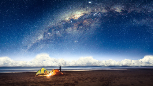 Camping under the galaxy