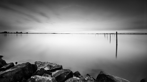 Sunset at Marken - Zwart/Wit