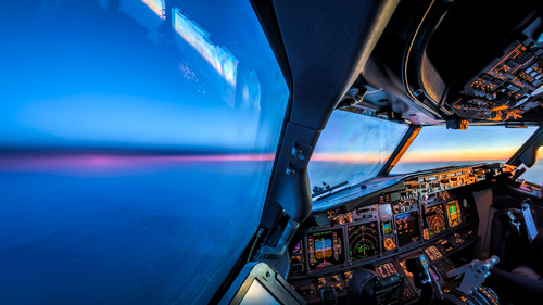 Sunset from the cockpit