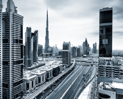 Empty streets of Dubai
