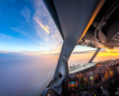 sunrise from the cockpit